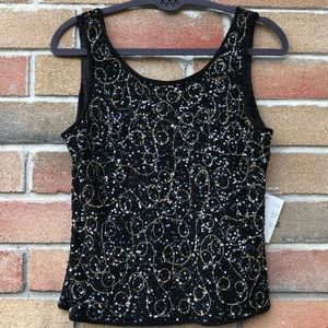 New!! Black beautifully beaded Top!!